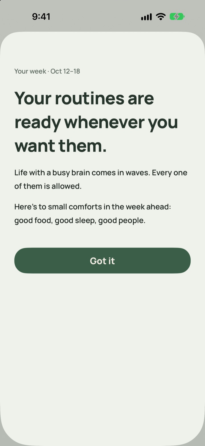 A weekly letter for October 12 to 18: Your routines are ready whenever you want them.