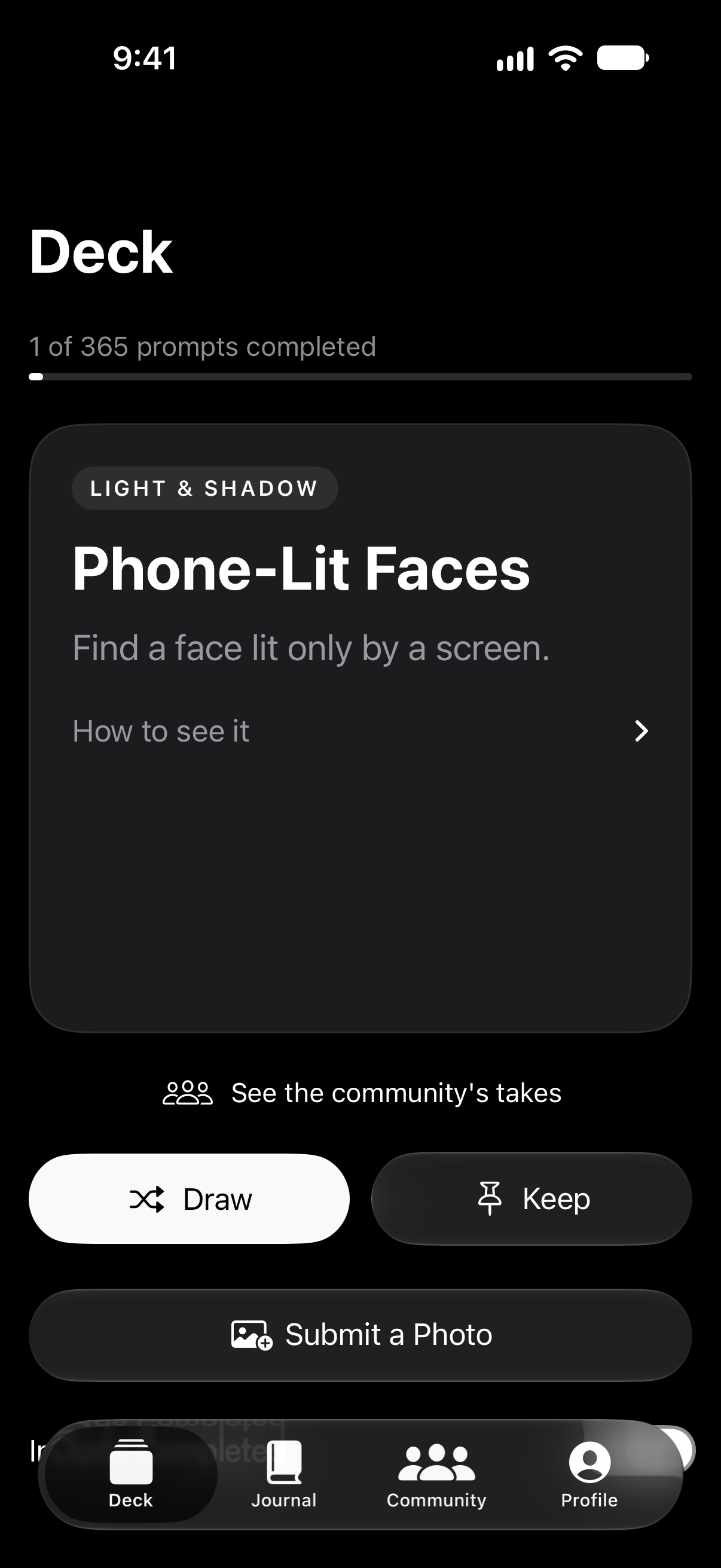 Street Prompts in dark appearance.